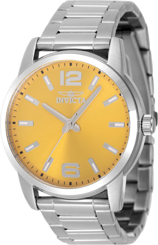 Invicta Men's 48493 Celestial Quartz 3 Hand Yellow Dial Watch