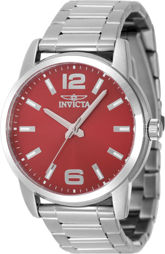 Invicta Men's 48496 Celestial Quartz 3 Hand Red Dial Watch