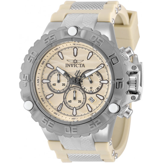 Invicta Men's 48558 Ivory, Tan, Steel Silicone Watch