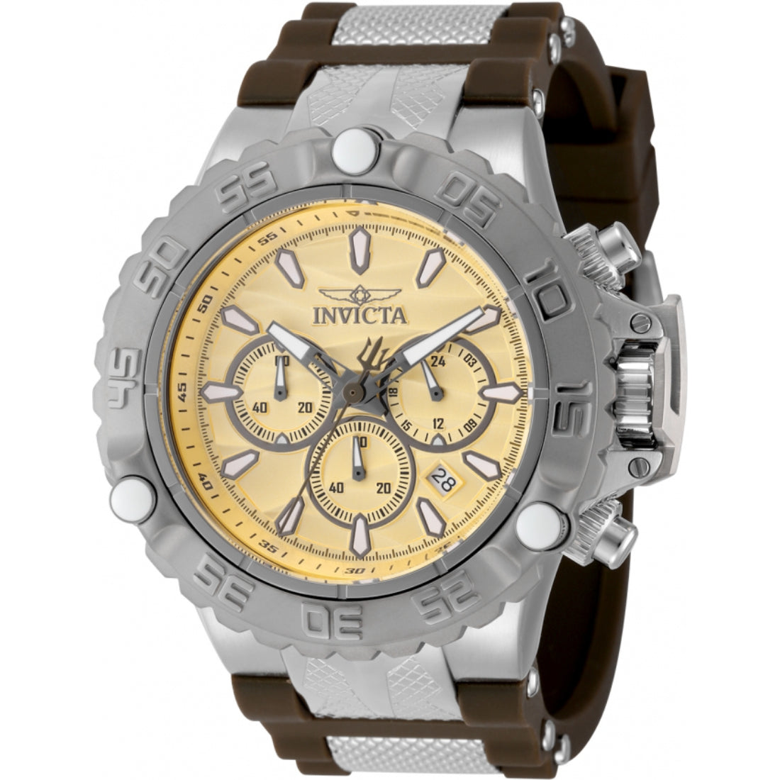 Invicta Men's 48559 Brown, Steel Silicone Watch