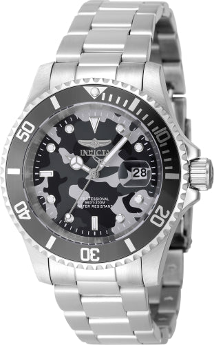 Invicta Men's 48566 Pro Diver Quartz 3 Hand Camouflage, Grey Dial Watch