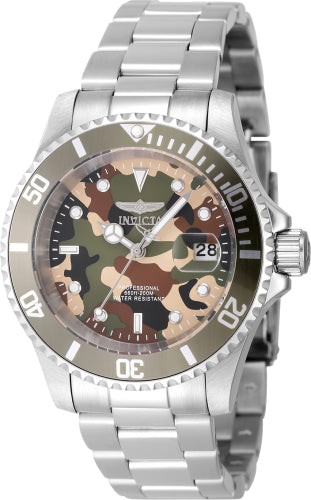 Invicta Men's 48567 Pro Diver  Quartz 3 Hand Camouflage, Beige, Green Dial Watch