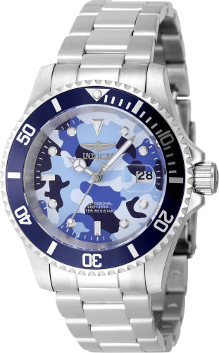 Invicta Men's 48570 Pro Diver Quartz 3 Hand Camouflage, Blue Dial Watch