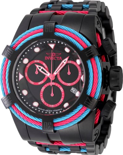 Invicta Men's 48605 Bolt Quartz Chronograph Hot Pink, Black Dial Watch