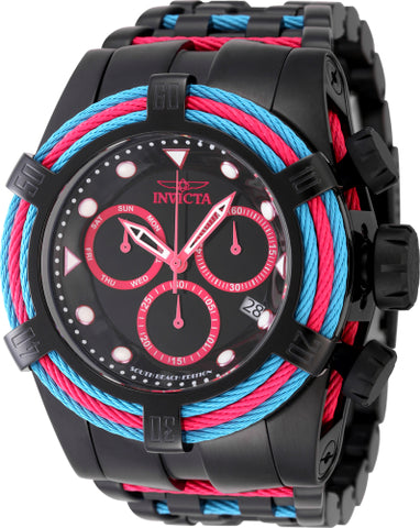 Invicta Men's 48605 Bolt Quartz Chronograph Hot Pink, Black Dial Watch