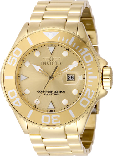 Invicta Men's 48613 Grand Diver Quartz 3 Hand Gold Dial Watch
