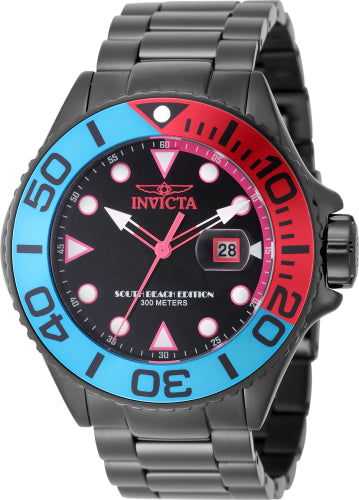 Invicta Men's 48614 Grand Diver Quartz 3 Hand Black Dial Watch