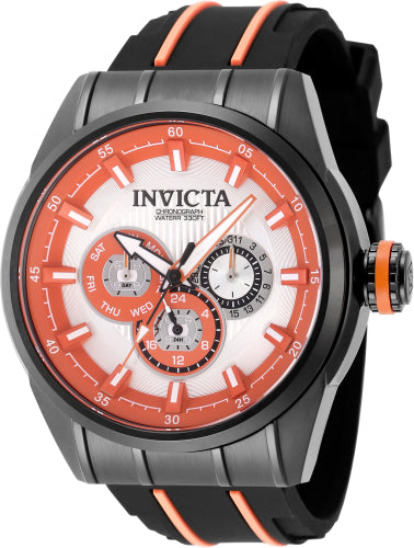 Invicta Men's 49054 Speedway  Quartz Chronograph Orange, Silver Dial Watch