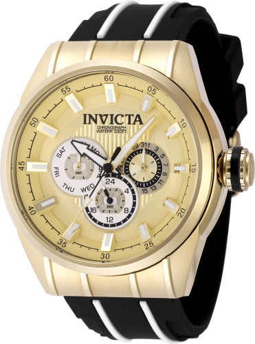 Invicta Men's 49056 Speedway  Quartz Chronograph Gold, White Dial Watch