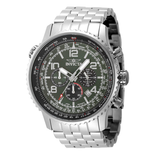 Invicta Men's 49080 Aviator Quartz VR32 Military Green Dial Watch