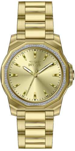Invicta Women's 49113 Speedway Quartz 3 Hand Gold Dial Watch