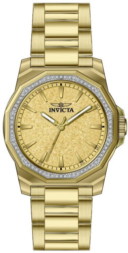 Women's 49130 Speedway  Quartz 3 Hand Gold Dial Watch