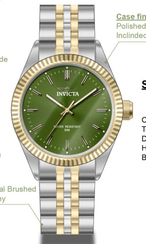 Invicta Men's 49315 Specialty  Quartz 3 Hand Green Dial Watch