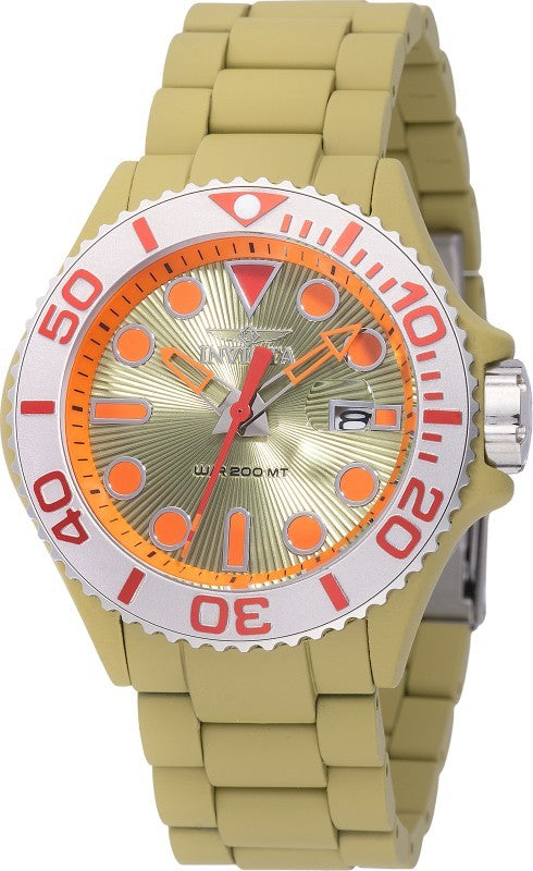 Invicta Men's 49480 Grand Diver Quartz PC32 Green, Orange Dial Watch