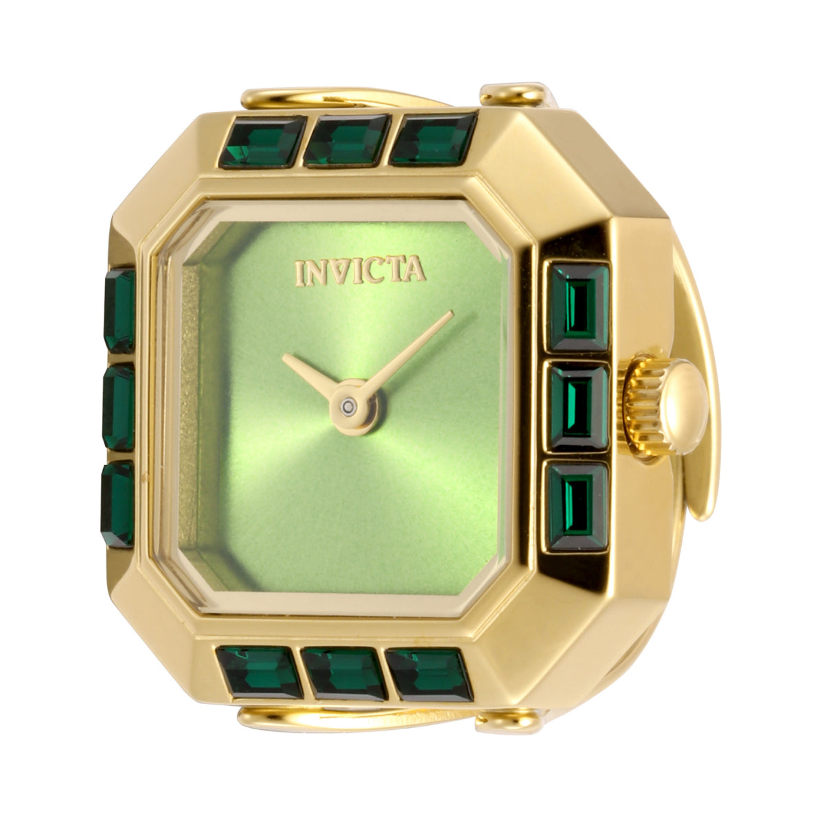 Invicta Women's 49583 Mini Quartz 2 Hand Green Dial Ring Watch