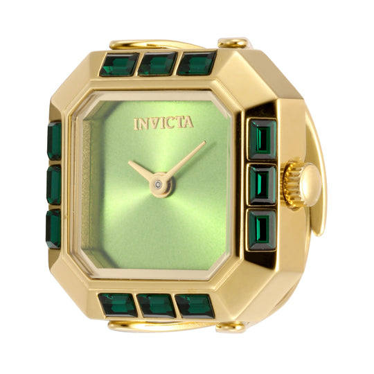 Invicta Women's 49583 Mini Quartz 2 Hand Green Dial Ring Watch