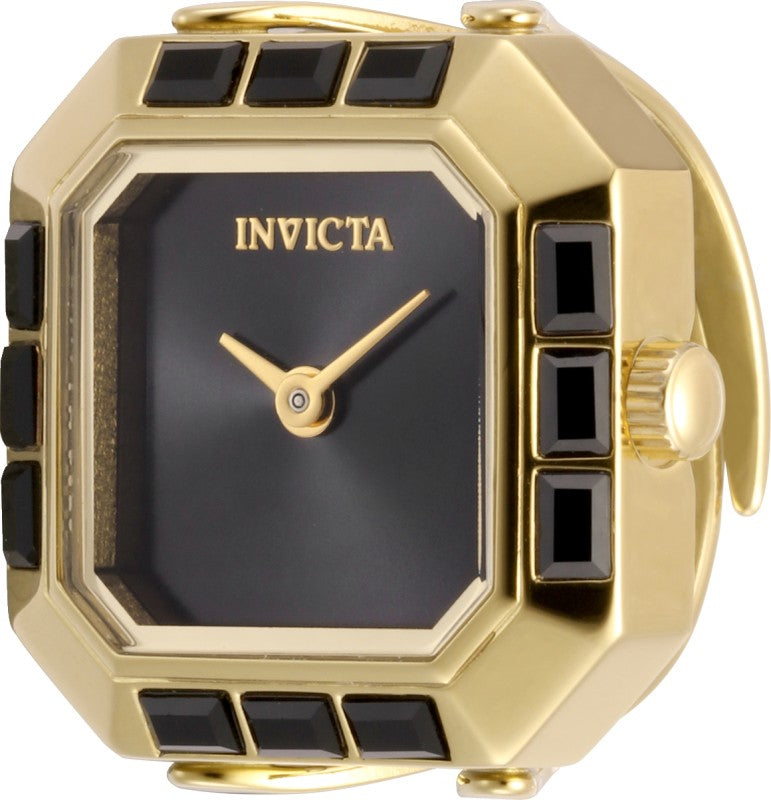 Invicta Women's 49584 Mini Quartz 2 Hand Black Dial Ring Watch