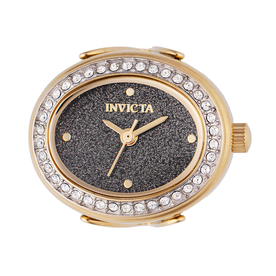 Invicta Women's 49601 Mini  Quartz 2 Hand Black Dial Ring Watch
