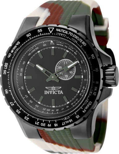 Invicta Men's 49730 Aviator Quartz VD72 Black Dial Watch
