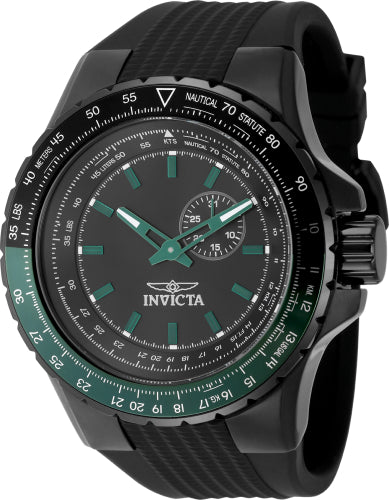 Invicta Men's 49731 Aviator Quartz VD72 Black Dial Watch