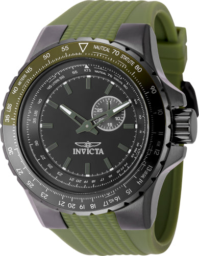 Invicta Men's 49733 Aviator Quartz VD72 Black Dial Watch