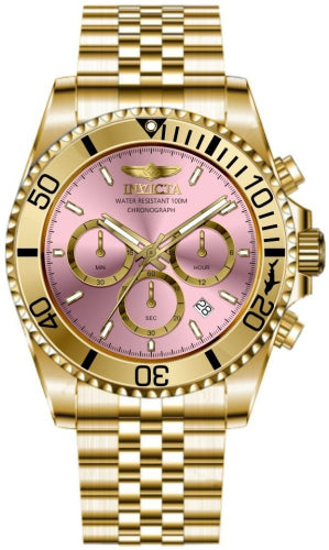 Invicta Men's 49836 Pro Diver Quartz Chronograph Pink Dial Watch