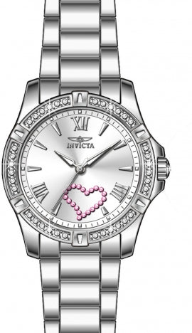 Invicta Women's 49842 Angel Quartz 3 Hand Silver Dial Watch