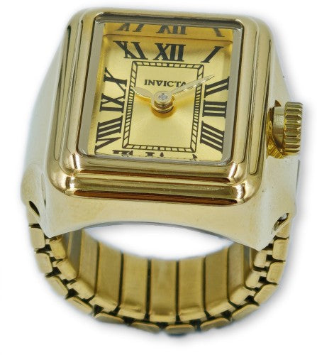 Invicta Women's 49895 Mini Quartz Gold Dial Ring Watch