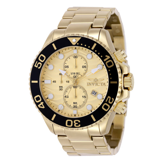 Invicta Men's 50225 Pro Diver Quartz VD57 Gold Dial Watch