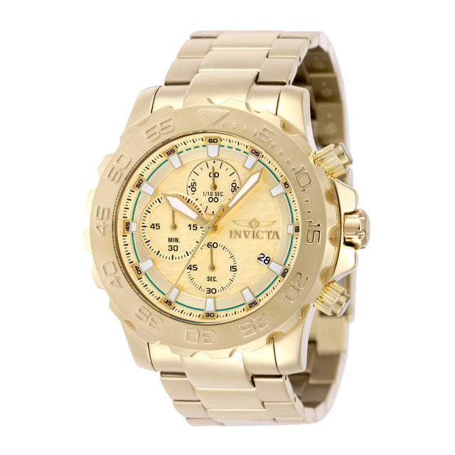 Invicta Men's 50248 Pro Diver Quartz VD57 Gold Dial Watch