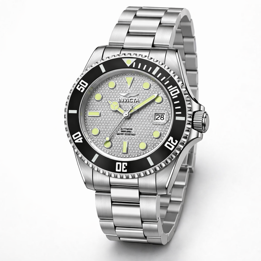 Invicta Men's 50282 Pro Diver Mechanical NH35 Silver Dial Watch