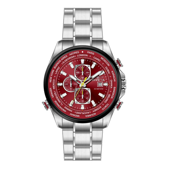 Invicta Men's 50500 Aviator Quartz VD57 Dark Red Dial Watch