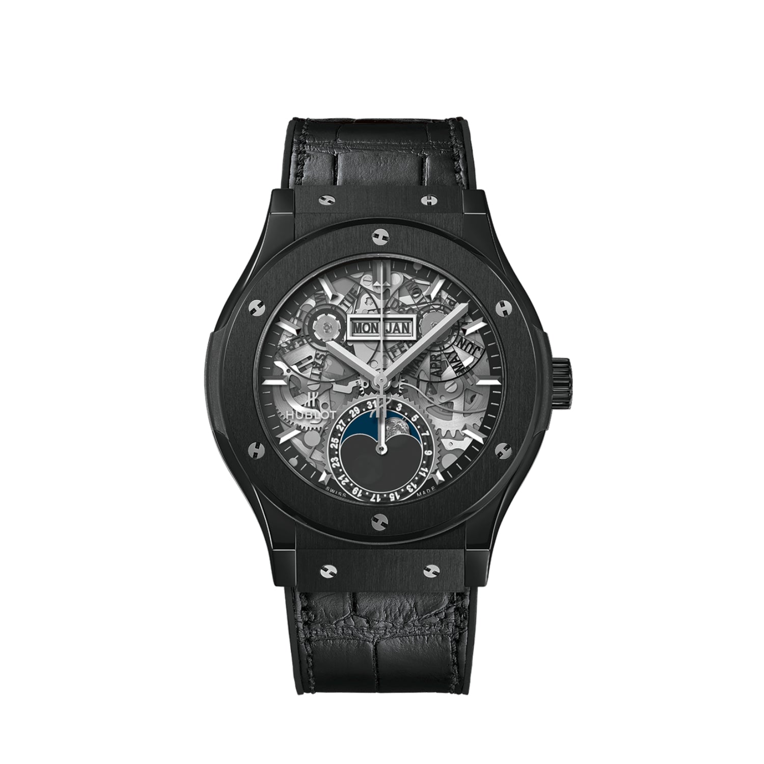Hublot Men's 517.CX.0170.LR Black Leather, Rubber Watch