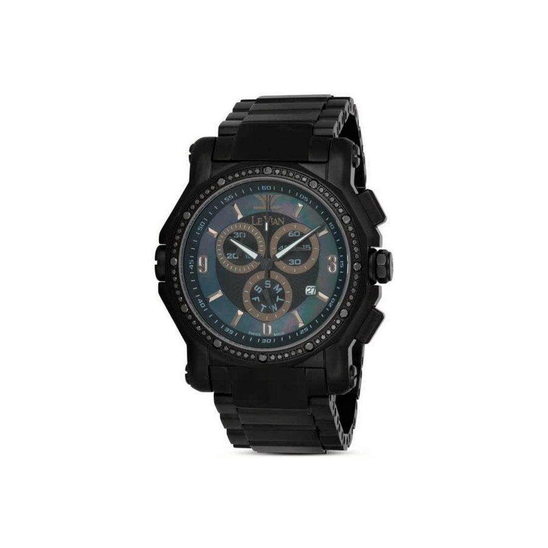 LeVian Le Vian Time Men's Black Bracelet Quartz Watch - ZRPA 22B