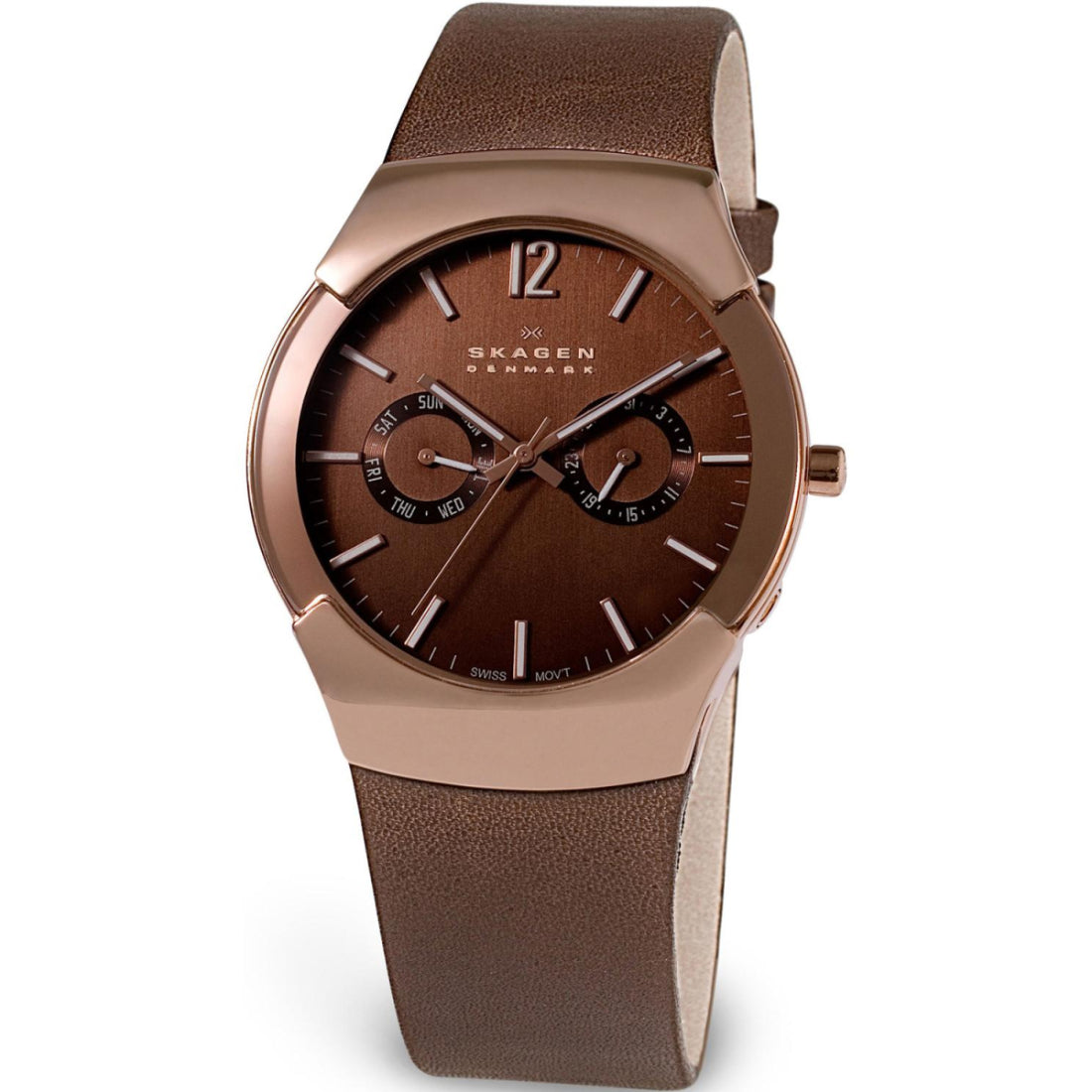 Skagen Multifunction Men's Brown Dial Rose Gold-Tone Quartz Watch 583XLRLM