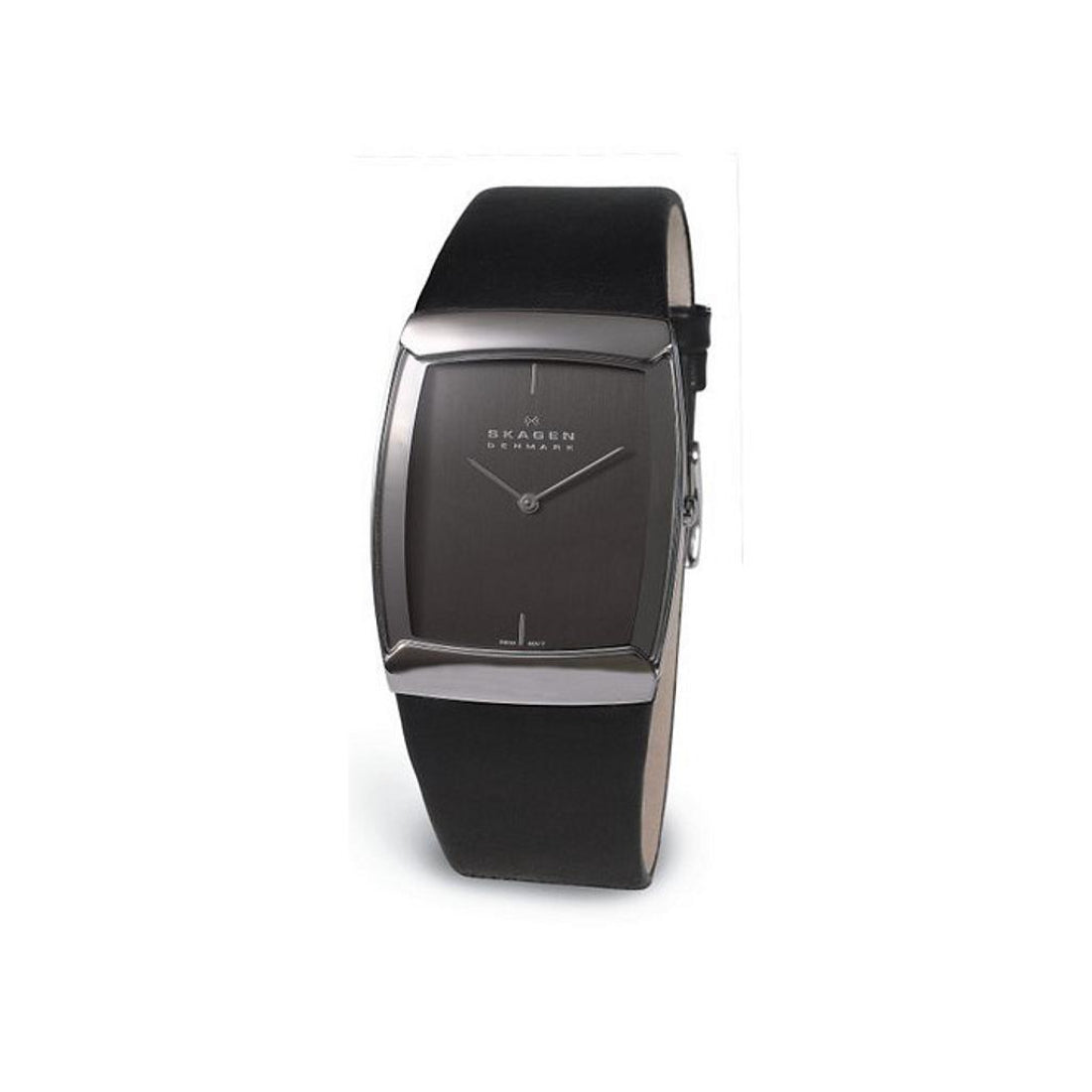 Skagen Black Label Men's Black Dial Leather Strap Quartz Watch 584LSLM