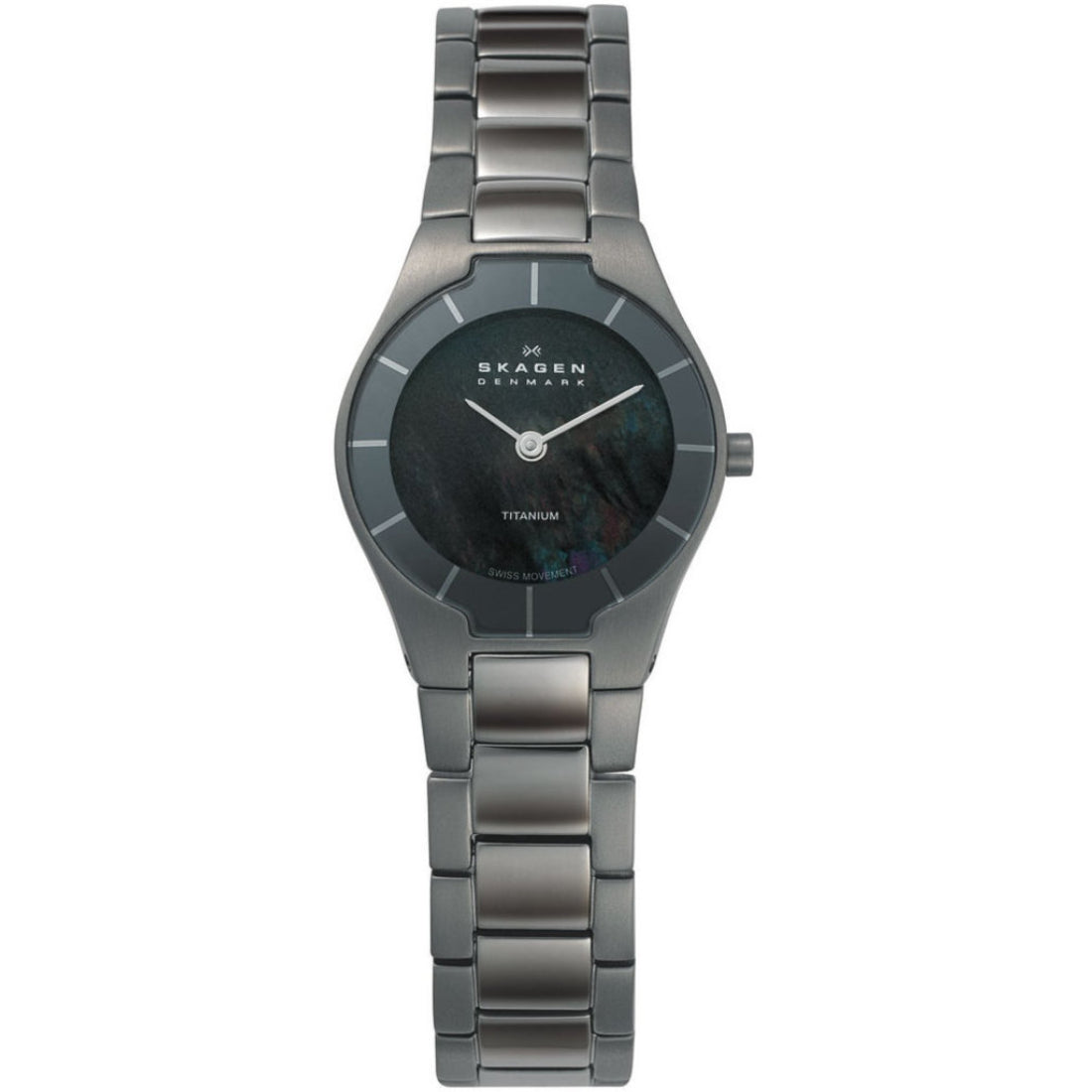 Skagen Women's Black Mother-of-Pearl Dial Titanium Quartz Watch 585XSTXM