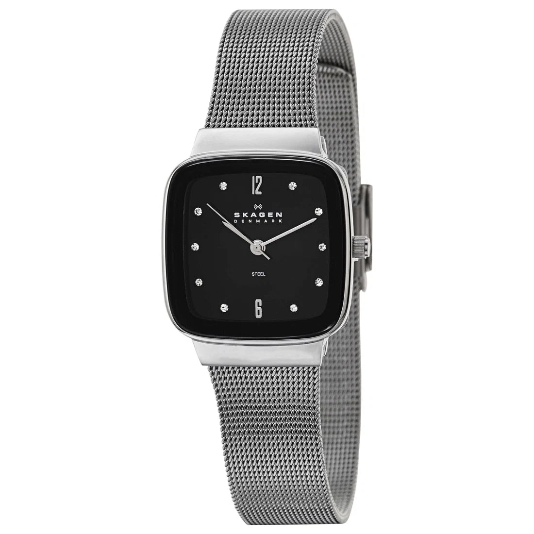 Skagen Mesh Women's Black Dial Steel Mesh Bracelet Quartz Watch 658SSB