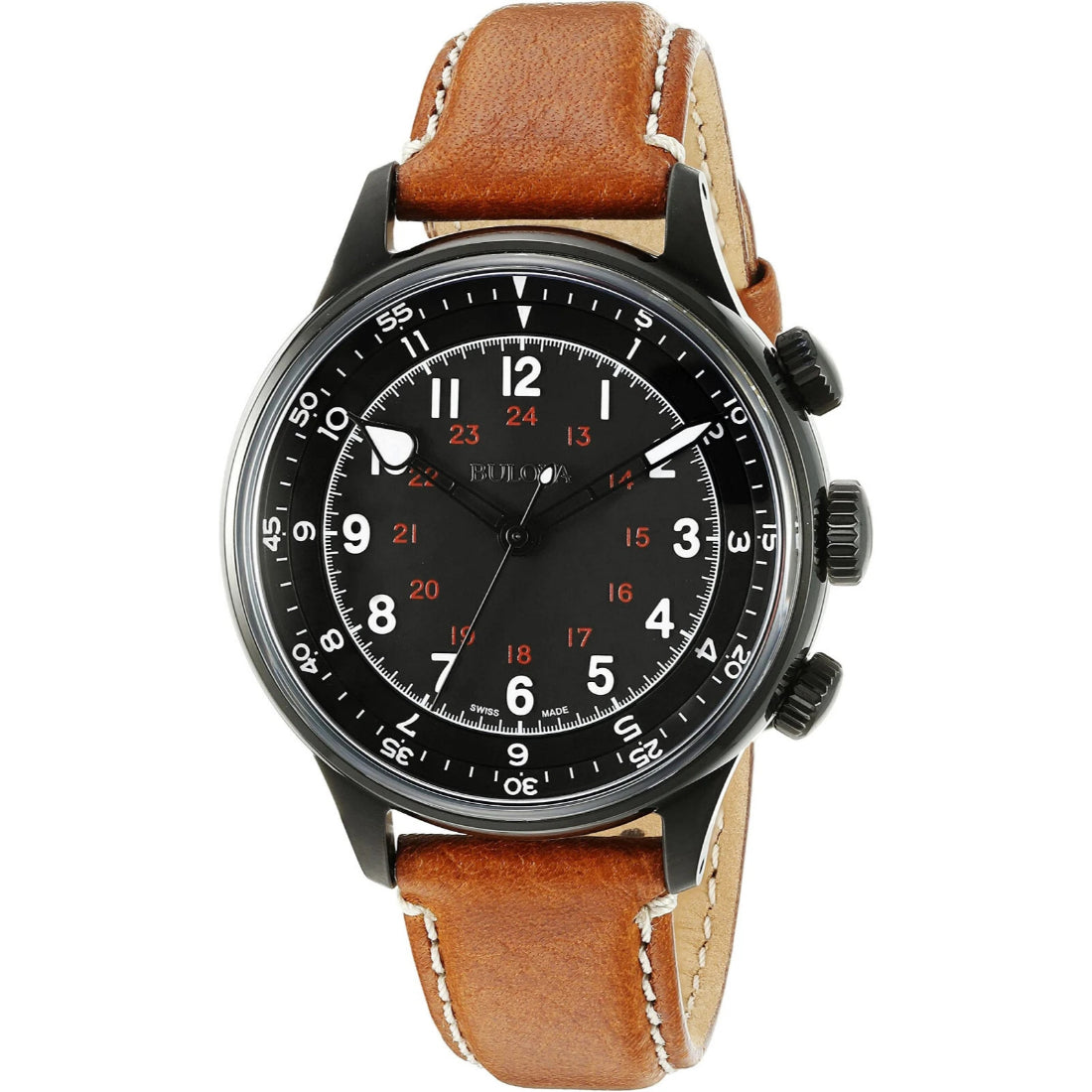 Bulova Accu-Swiss Type A-15 Men's Brown Strap Automatic Watch - 65A106