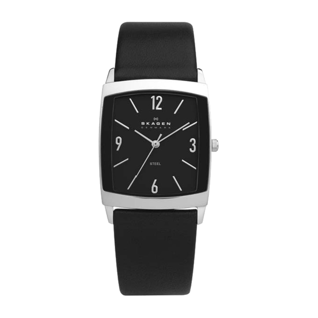 Skagen White Label Men's Black Dial Leather Strap Quartz Watch 691LSLB