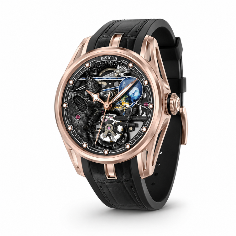Invicta Men's 69530 Celestial Mechanical jh3107 Rose Gold Dial Watch