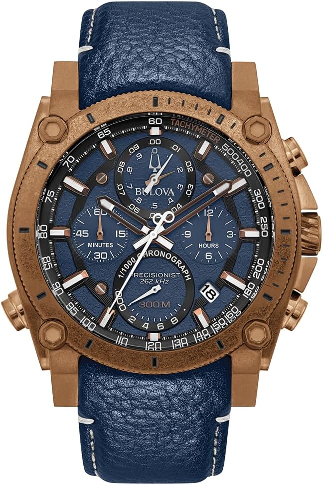 Bulova Precisionist Men's Blue Strap Quartz Watch - 97B186