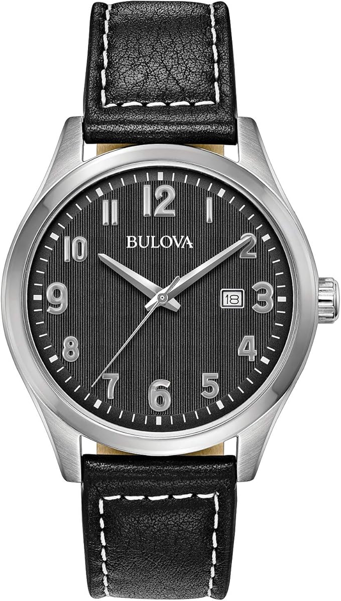 Bulova Classic Collection Men's Black Strap Quartz Watch - 96B299