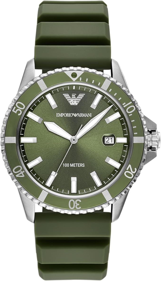 Emporio Armani World Explorer Men's Green Strap Quartz Watch - AR11638