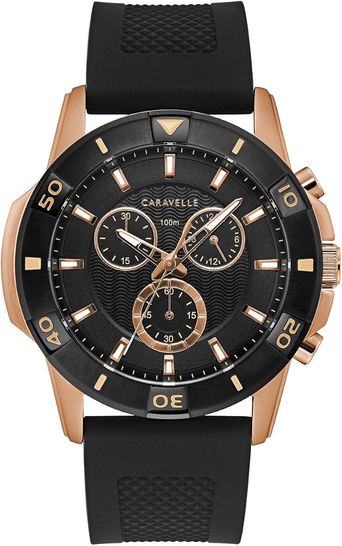 Bulova Caravelle Sport Aqualux Men's Black Strap Quartz Watch - 45B157