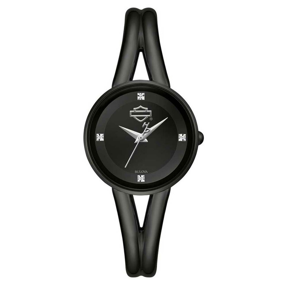 Bulova Harley-Davidson Bar & Shield collection Women's Black Bracelet Quartz Watch - 78P102