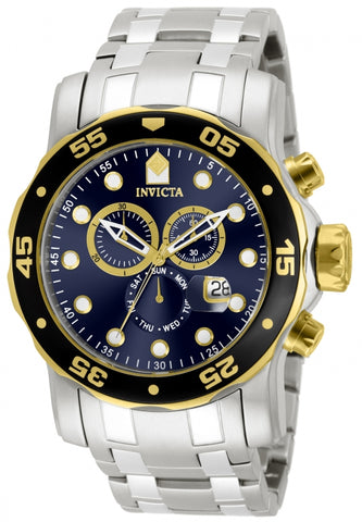 Invicta Men's 80041 Pro Diver Quartz Chronograph Blue Dial Watch