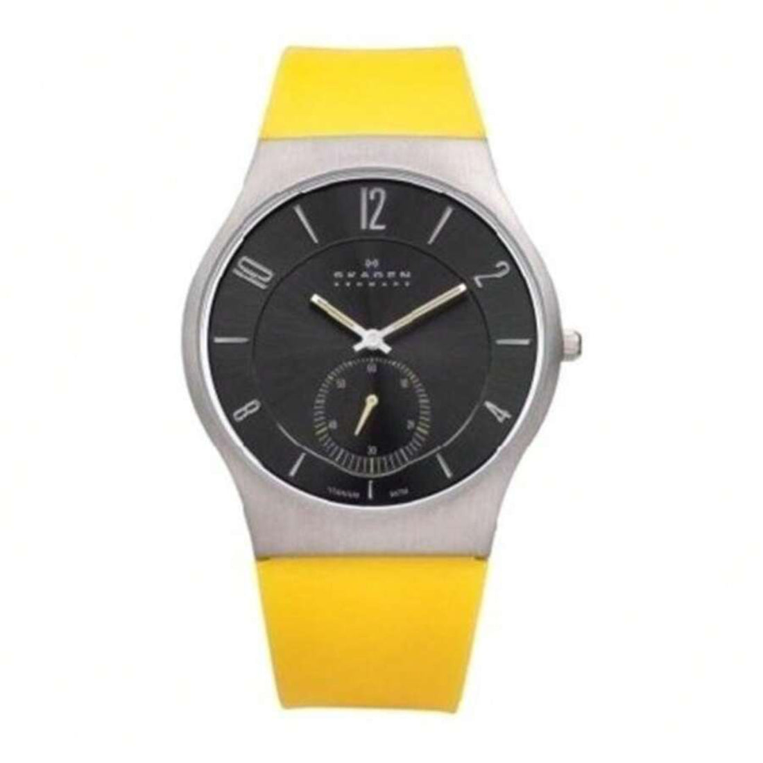 Skagen Titanium Sport Men's Charcoal Dial Yellow Strap Quartz Watch 805XLTRY