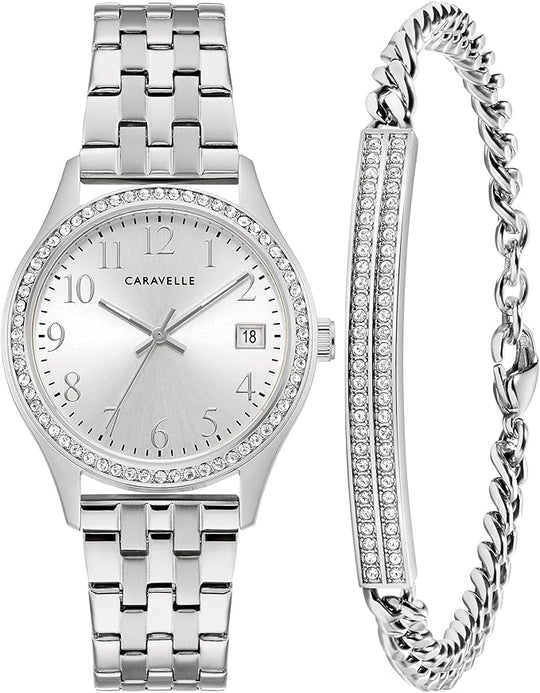 Bulova Caravelle Classic Collection Women's Silver-tone Bracelet Quartz Watch - 43X101