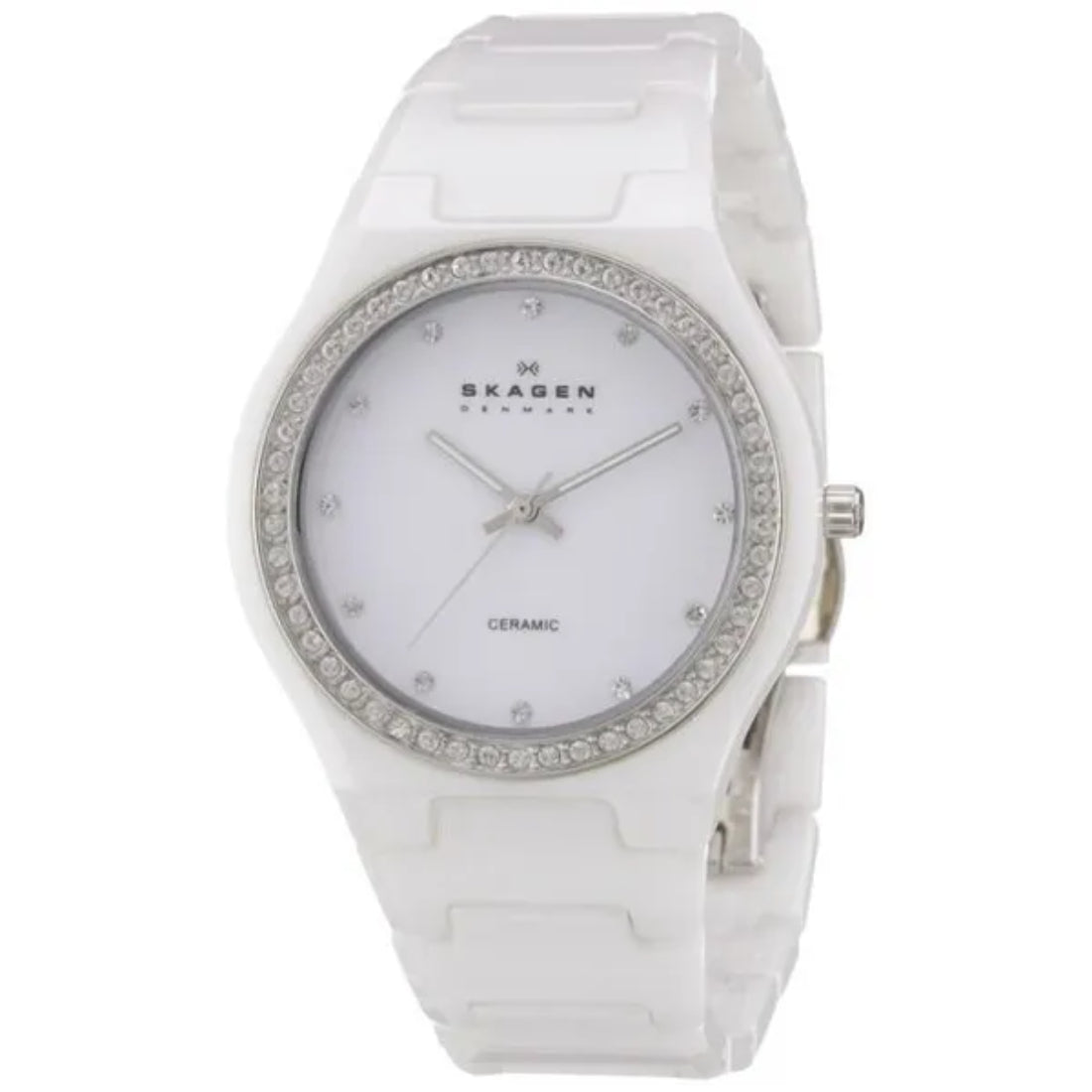 Skagen Ceramic Women's White Dial Ceramic Bracelet Quartz Watch 813LXWC